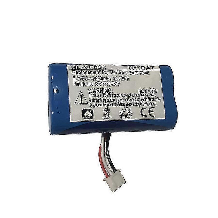 Xjsuitable ل Huierfeng Verifone X970 X990 بطارية آلة بطاقة الائتمان Sx18650-2s1p