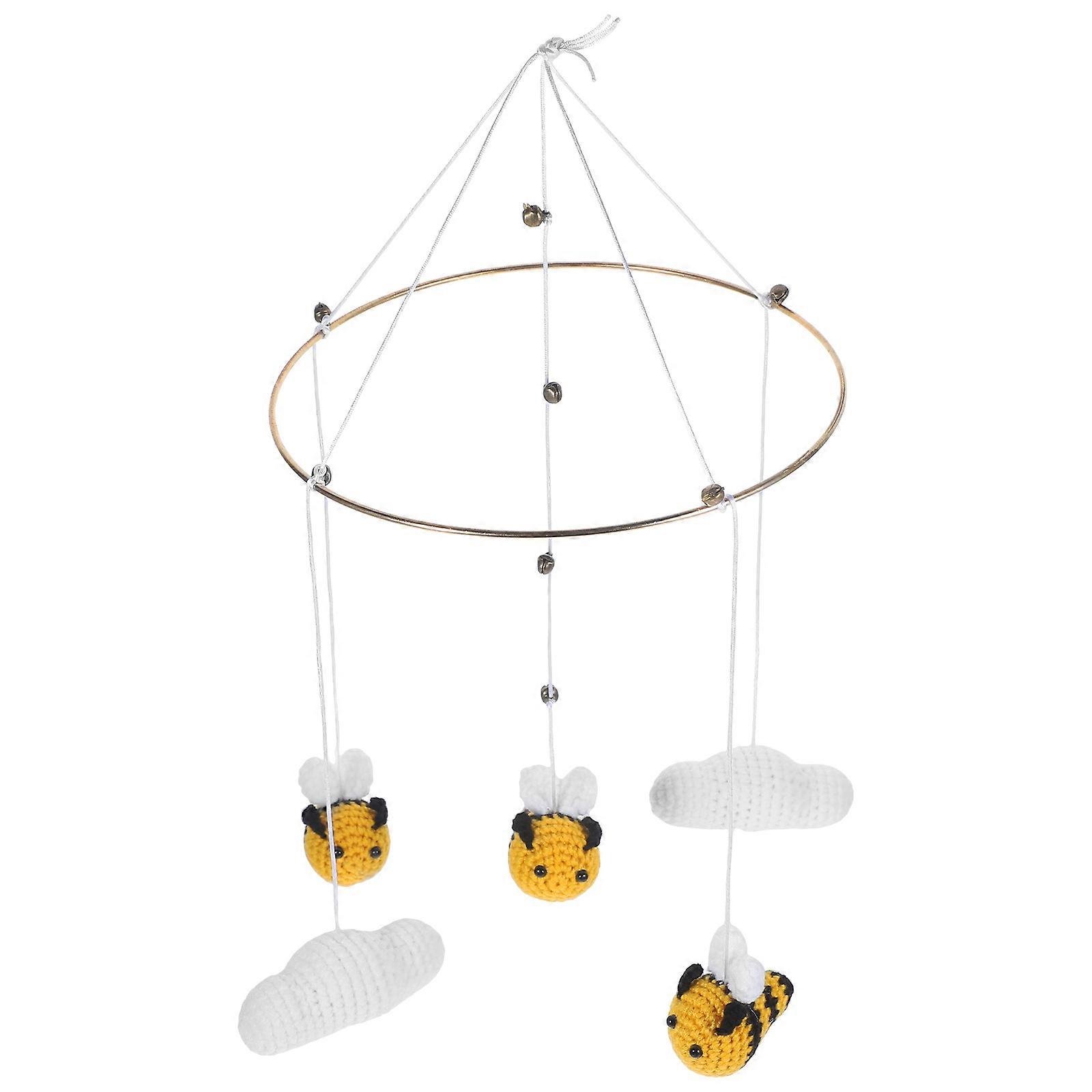 1pc Nordic Style Bee Cloud Knitting Craft Hanging Decor Scene Pendant