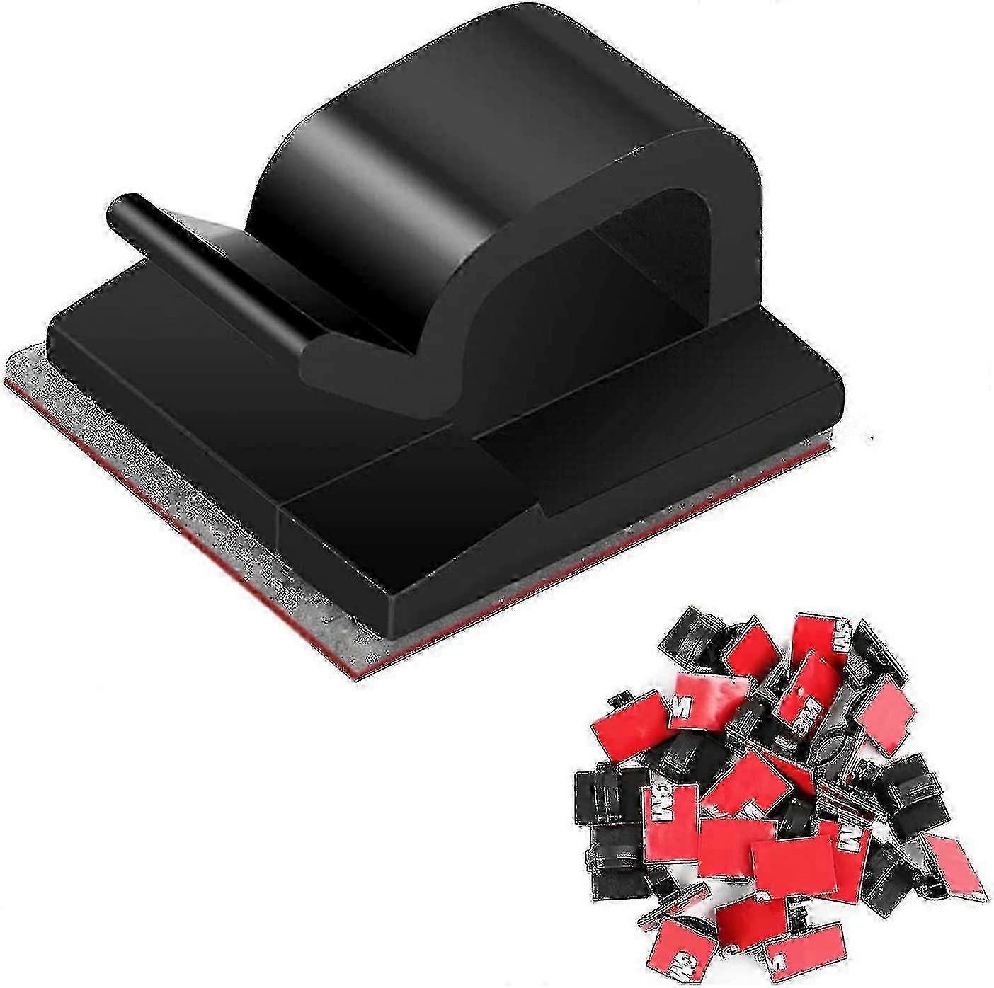 Cable Clips [50 Pieces], Mini Self-adhesive Cord Holder for Desk