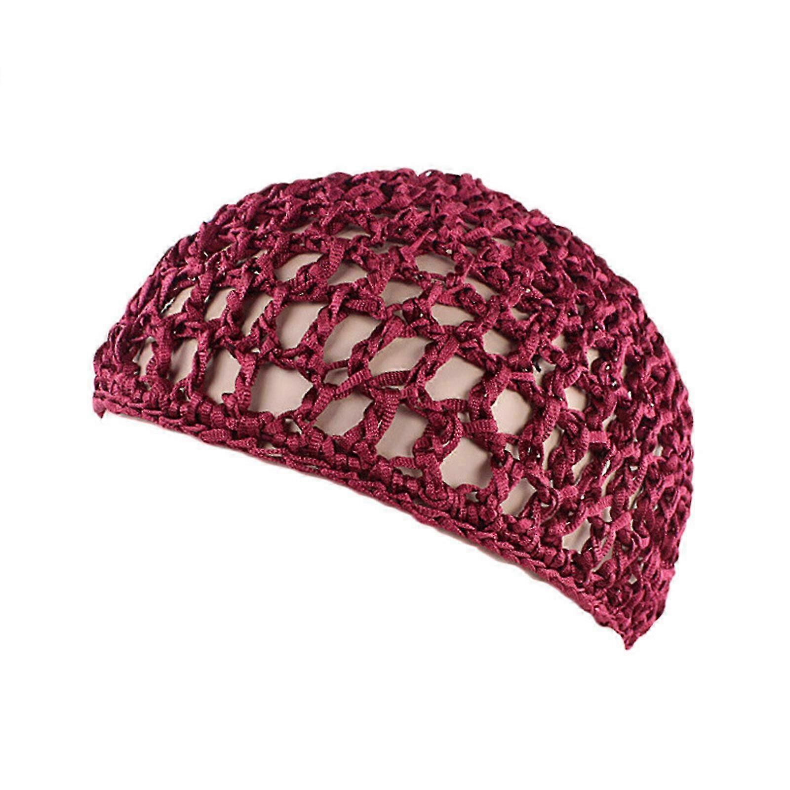 Gorro de dormir de malla de ganchillo - Rojo vino