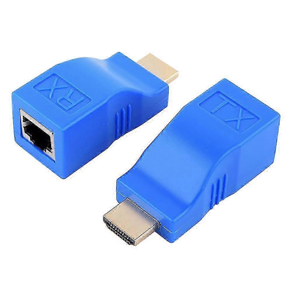 Compatible Extender with 30m Transmission Distance, RJ45 to Compatible HD Network Extender Converter Adapter for Enhanced Connectivity