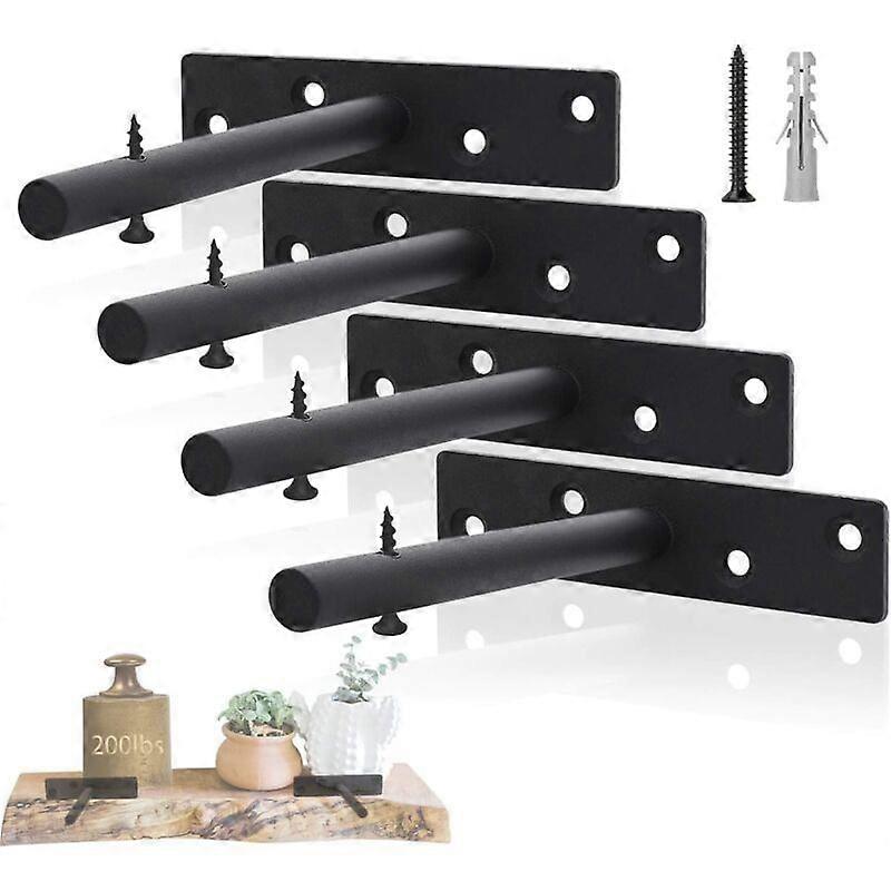 Invisible Shelf Bracket, Iron Shelf Support, Wall Shelf Bracket Heavy Duty - 4 Pieces