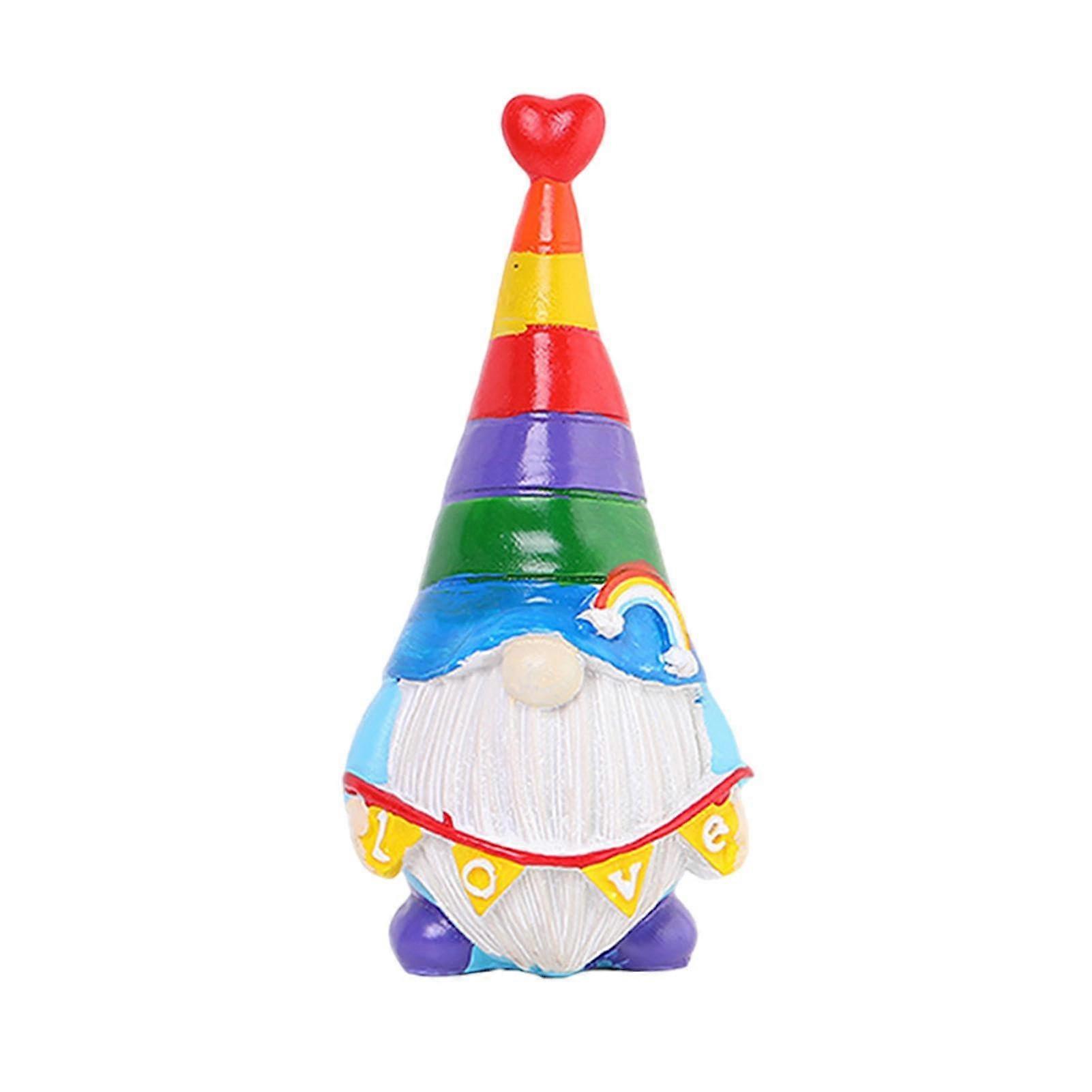 Small Rainbow Wichtel Statue for Outdoor Areas 02