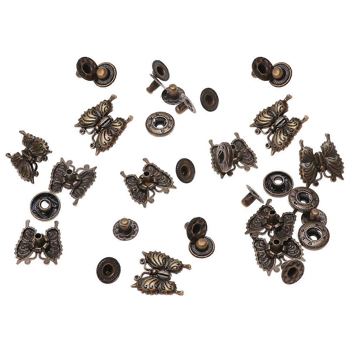 Cute Snap Buttons Zinc Alloy Retro Shape Buckle Fittings for Bag Purse Wallet Handbag Attachment 10Sets