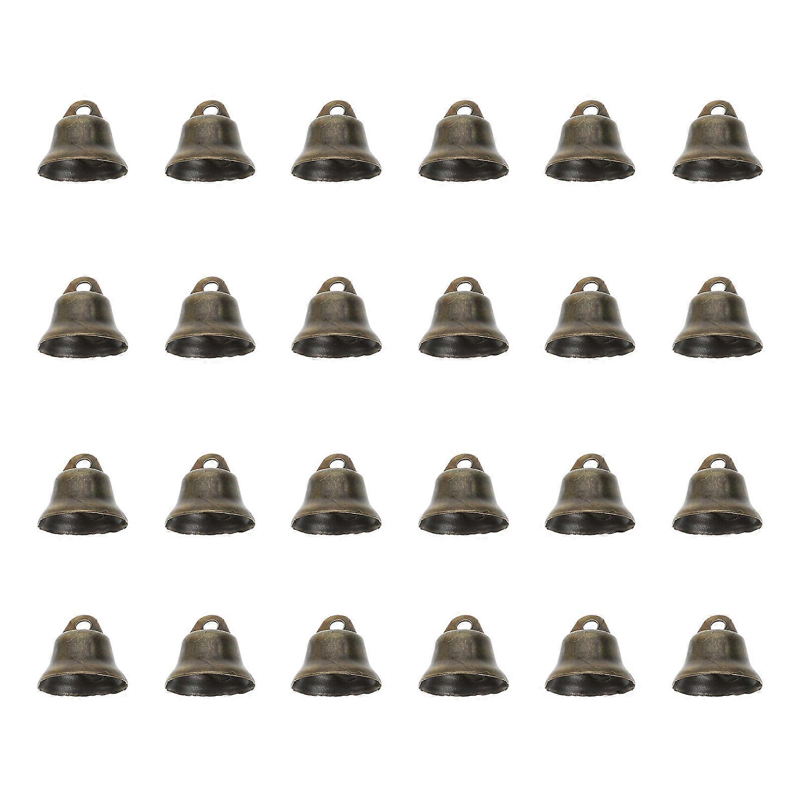100Pcs Copper Decorative Christmas Bells for Craft Projects (Bronze)