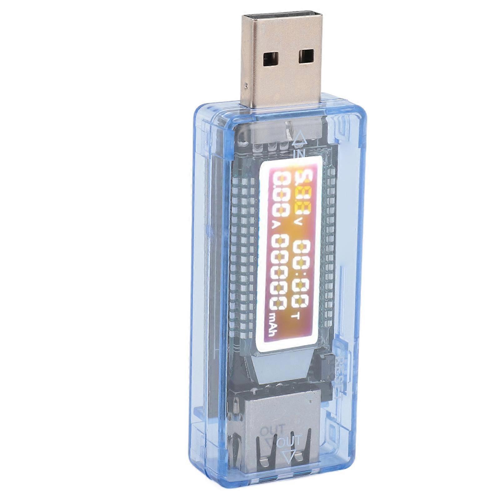 usb strømmåler usb strømskærm usb 2.0 interface spænding strøm strømtester led baggrundsbelysning batterikapacitetsmåler