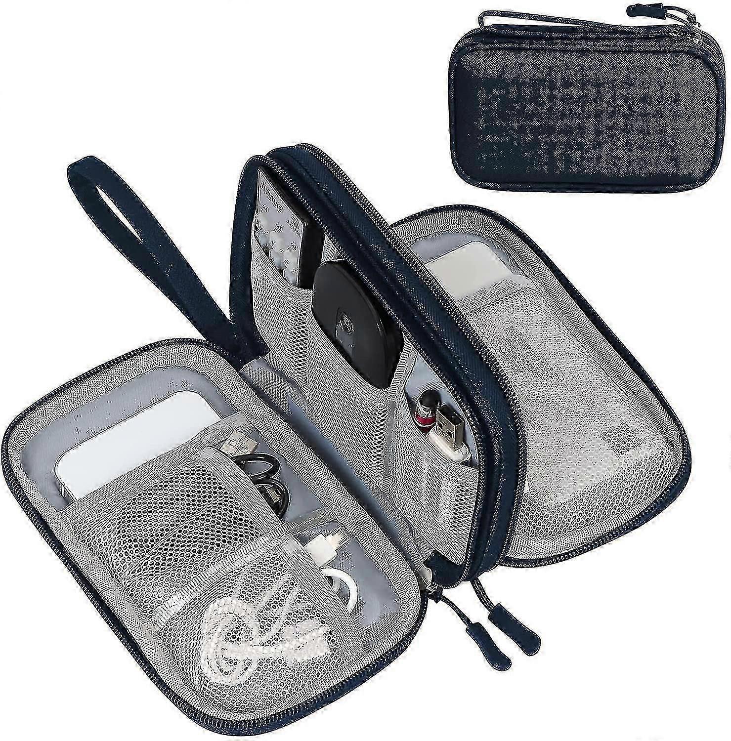 Cable Organizer Bag Electronic Accessories Case,navy