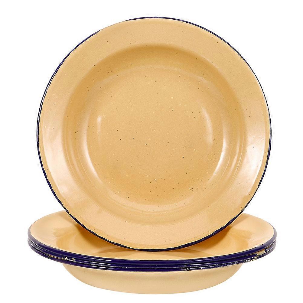 Enamelled Dishes Enamel Food Dish Food Serving Events Office Sturdy Material 4Set