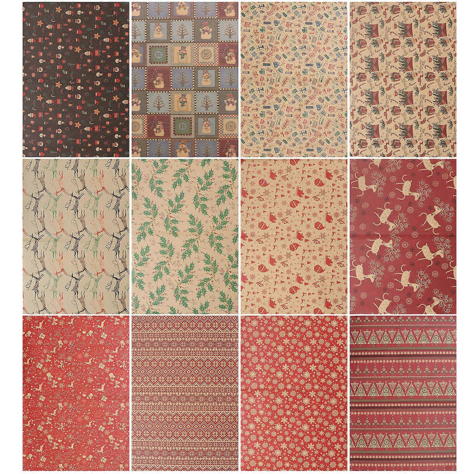Recyclable Wrapping Paper Decorative Crafting Kraft Paper 50.00X35.00X0.10CM Party Decorations 12Pcs