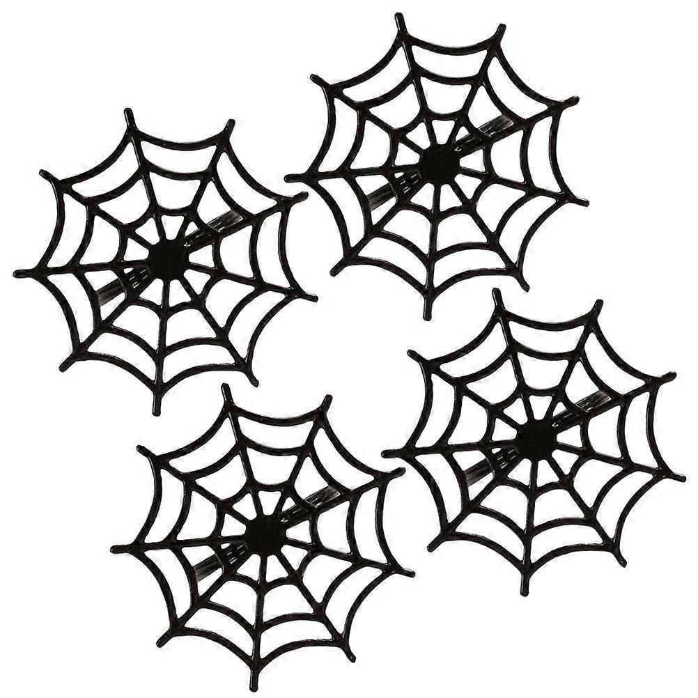 4pcs Halloween Napkin Rings with Spider Web Design for Party Table Decor – Versatile Dinner Napkin Holders for Scary Atmosphere, Casual or Formal Use