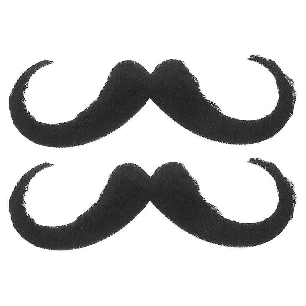 Halloween And Beard For Men Stage Performance Realistic Design 13.00X4.00X0.20CM Black Fabric 2Pcs