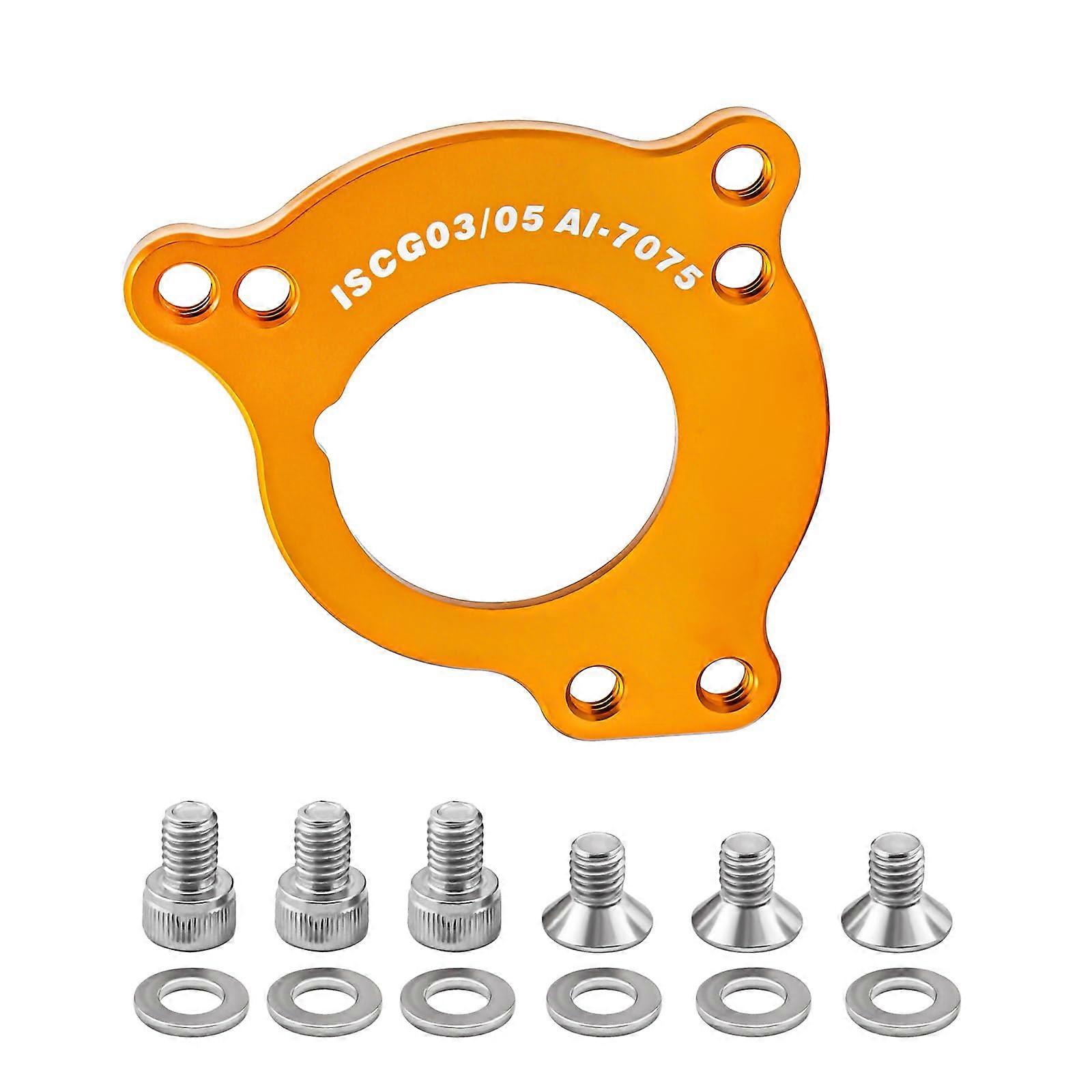 Bicycle Chain Guide Adapter Bracket for Bottom Bracket Conversion, Gold Aluminum Compatible with 68-73mm Shells