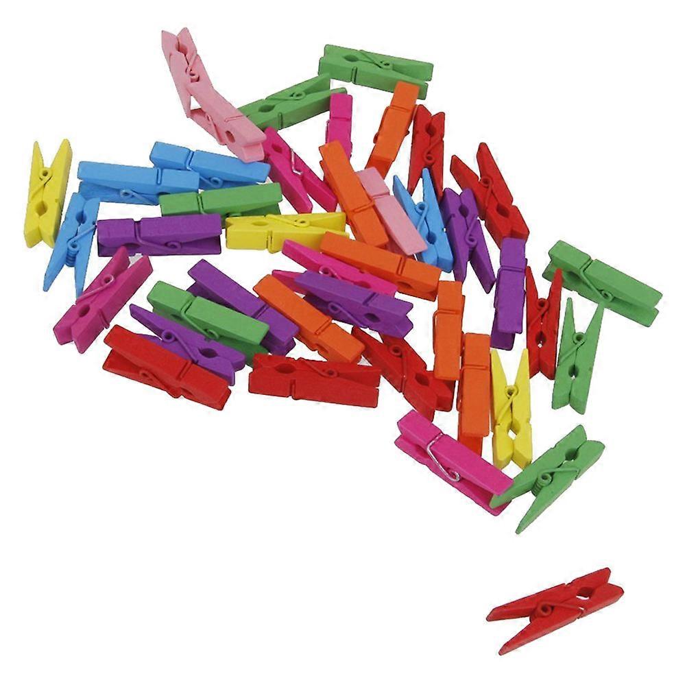 Multi-Function Picture Clips Mini Wooden Craft Pegs Diy Projects Assorted Color 2.50X0.80X0.30Cm 300Pcs