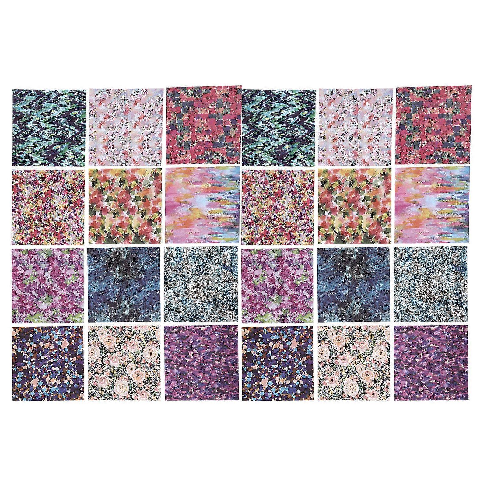 Background Paper For Scrapbooking Hand Account Decorative Paper Assorted Color 6 Inch Single-sided Pattern Paper Craft Enthusiasts 24 Sheets