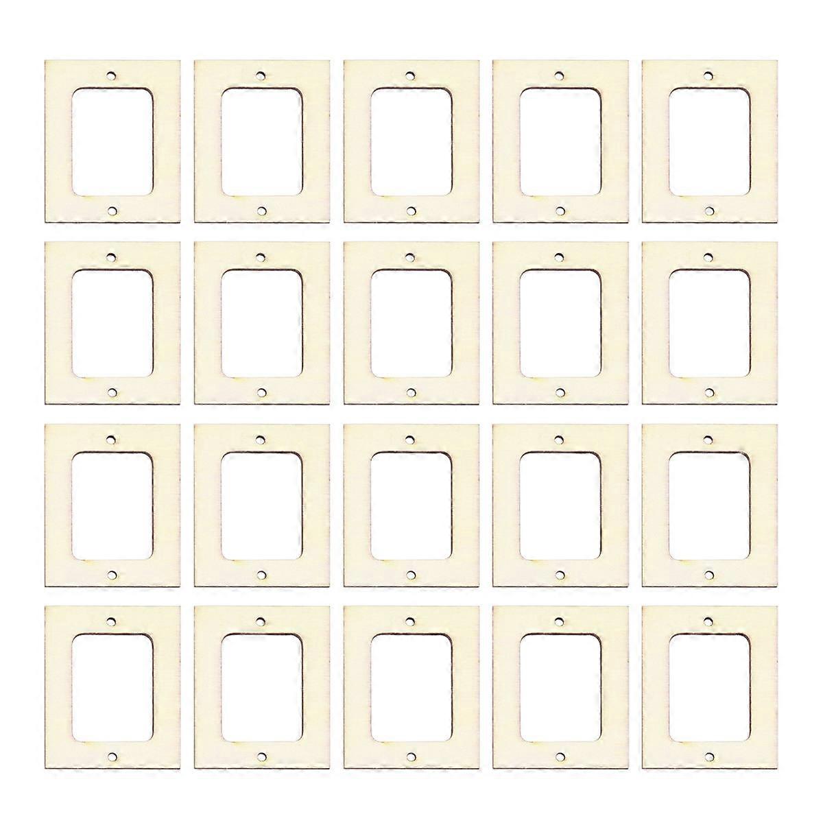 Paintable Picture Frames Rectangular Wood Wall Hanging Table Placement for Christmas Home Decoration 20Pcs