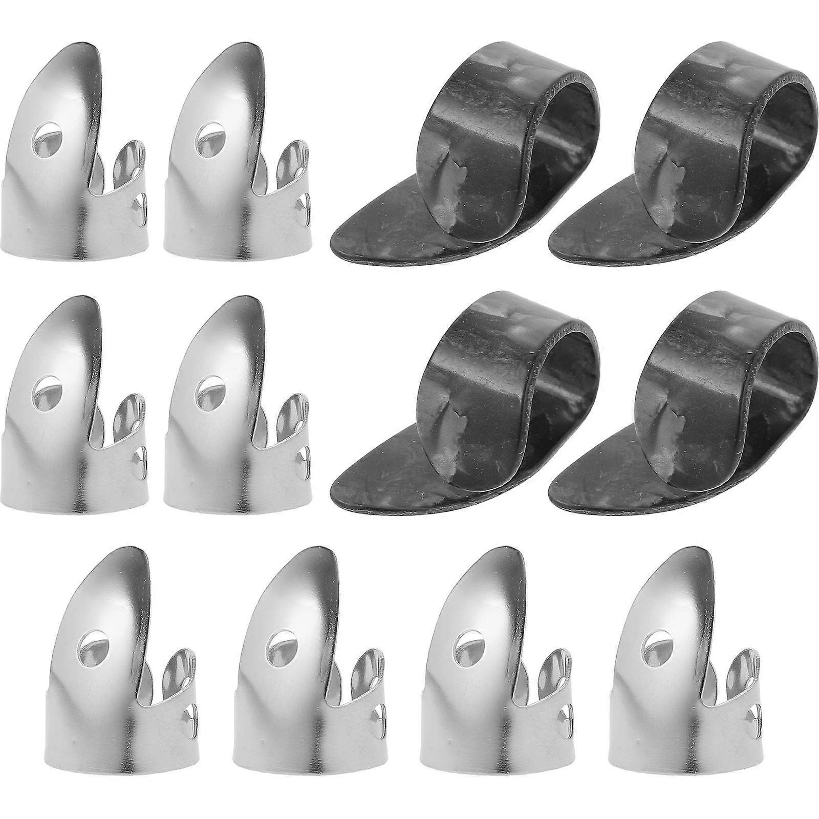 12pcs Electric Guitar Picks Set – Durable Thumb & Finger Picks, Unique Design for Guitar and Bass Players, Ideal for Beginners and Performers