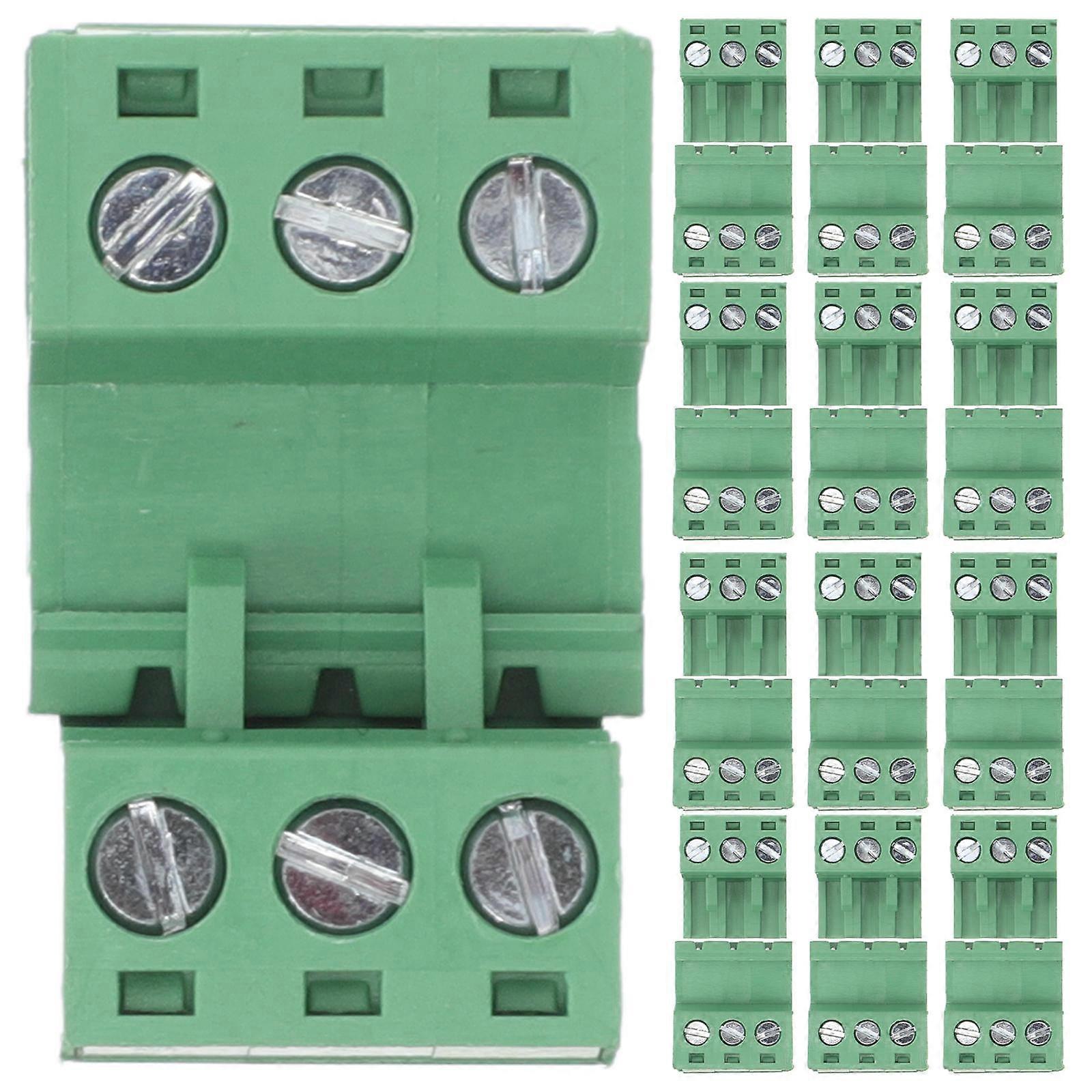 Terminal Strip Wire Screw Terminal Block Connector for Engineers Green 2.90X1.10X1.00CM Easy Installation 20Pcs