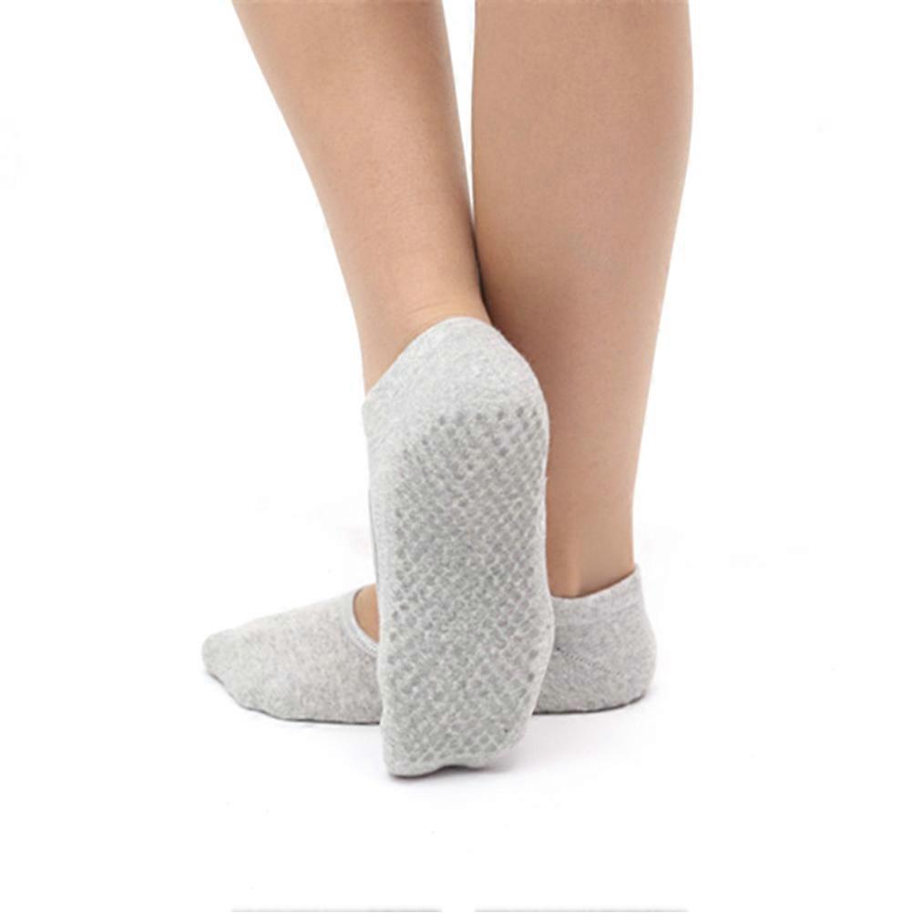 Ballet Socks Non Slip Enhanced Balance Stability Women Cotton Socks for Home Practice Grey 2Pairs