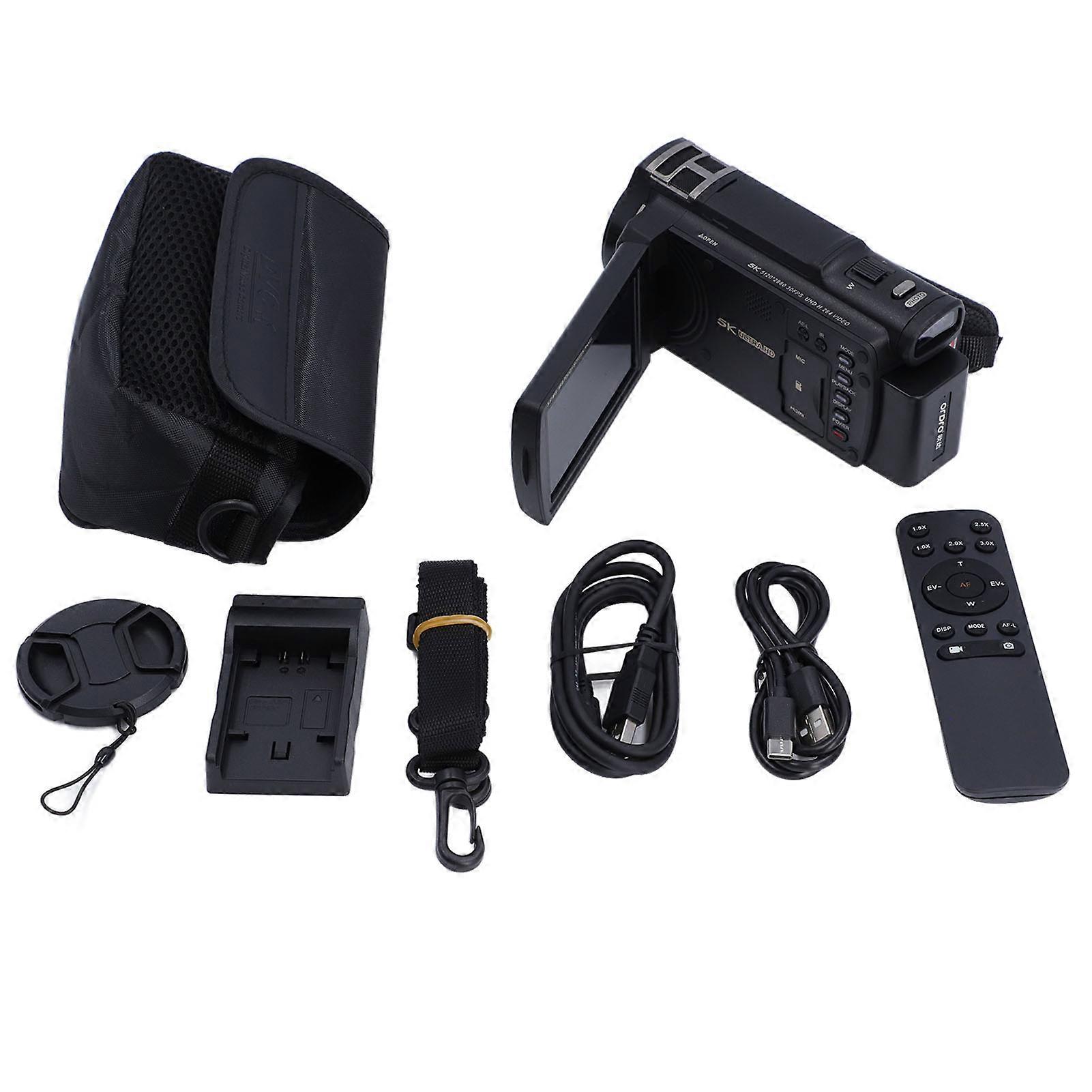 5K 30 FPS Digital Video Camera, 12X Optical Zoom, 3.5-inch Rotating Touchscreen, WDR, Anti-Shake