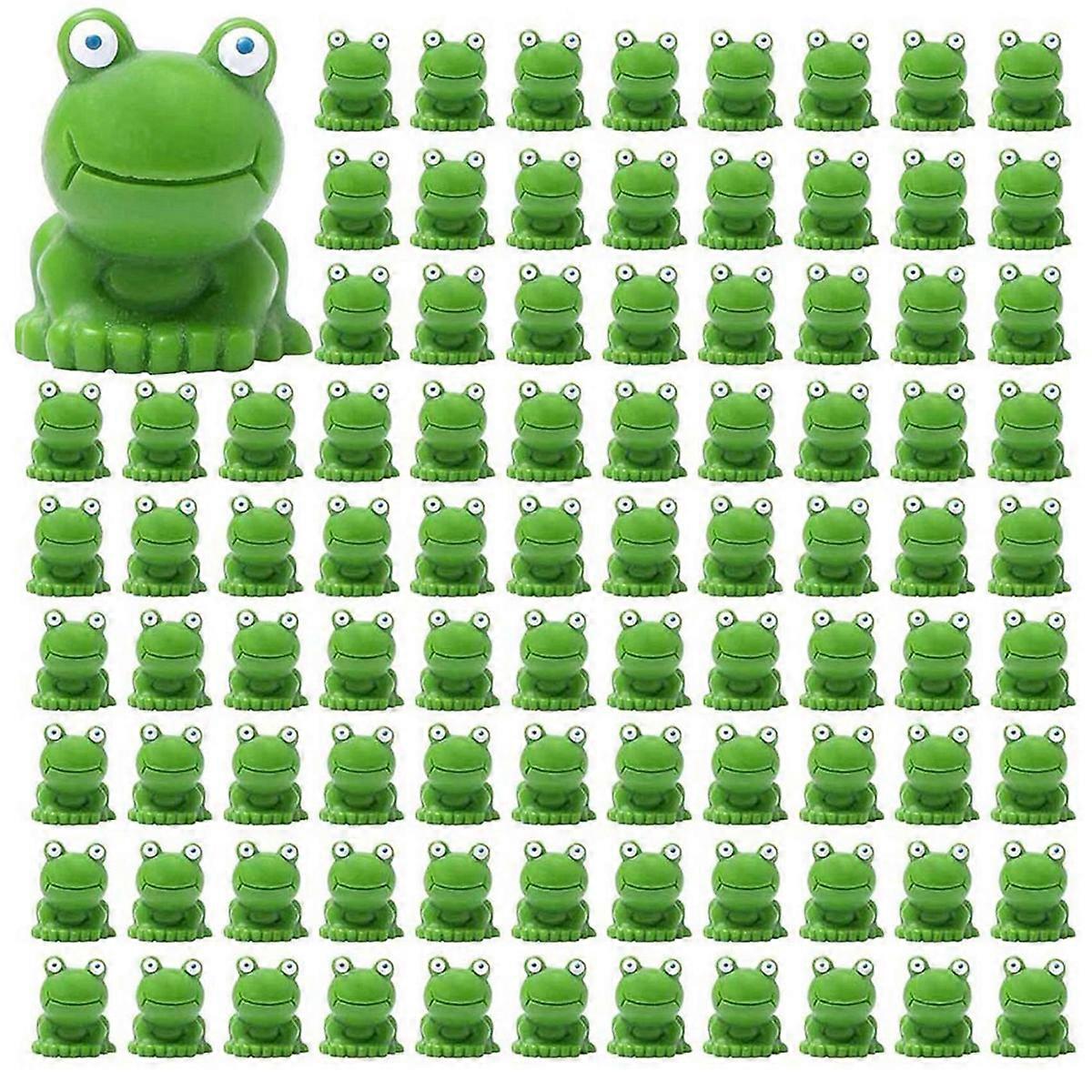 Mini Frogs 100 Pack, Mini Frog Garden Decor, Green Frog Figurines