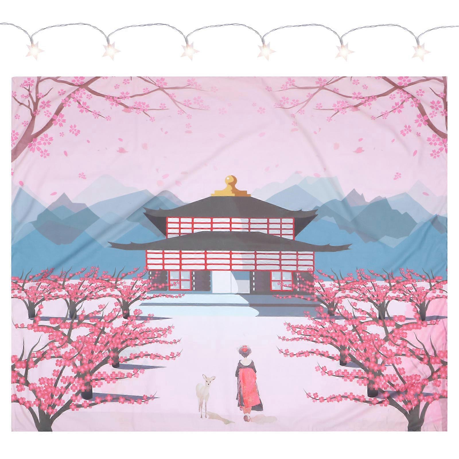 Rectangular Japanese Style Wall Hanging Tapestry 130x150cm Polyester Home Decoration 1Pc