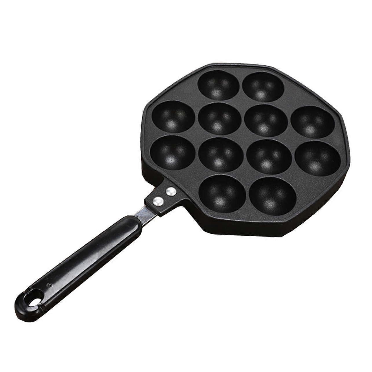 Ergonomic Non-Stick Baking Tray for Eggs and Fish - Octopus Design, 12 Holes, Easy to Clean, Black Color