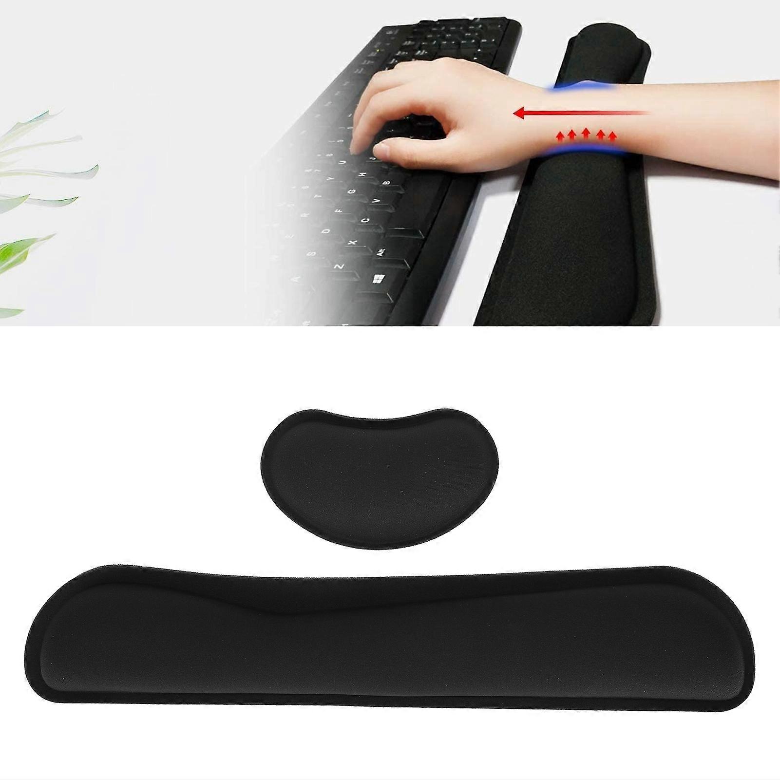 Wrist Rest Memory Foam Ergonomic Non-Slip Mouse Keyboard Pad Support Set