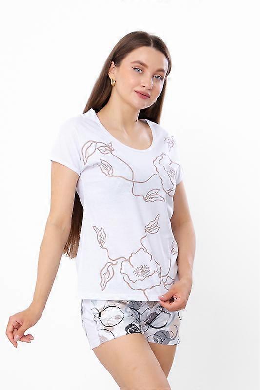 Women’s Pajama Set (T-Shirt + Shorts) – Soft Knit & Cheerful Print, Summer,  HC 8072-002-33