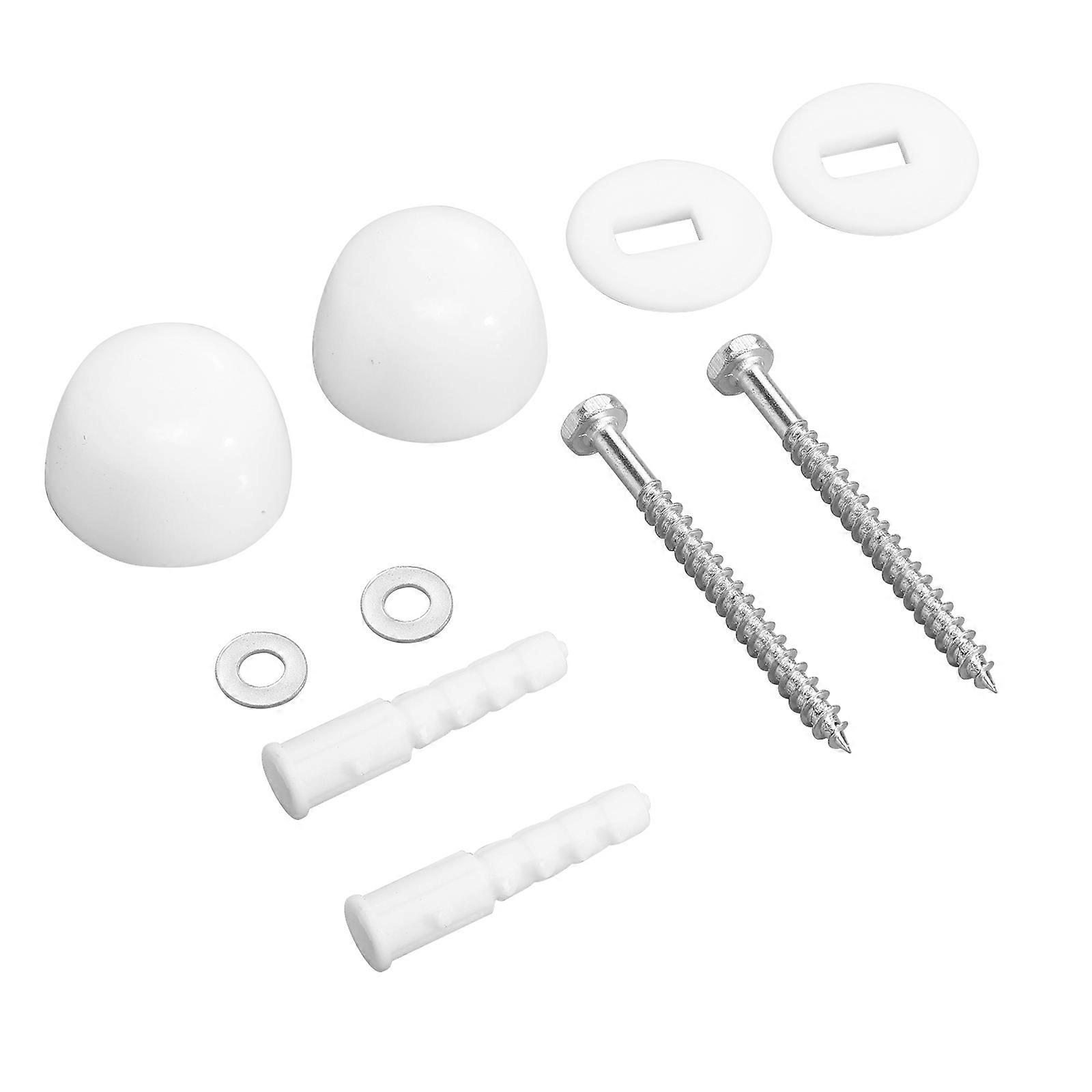 2 Sets Toilet Floor Fixing Screw Caps with Iron Bolts – Durable Bathroom Toilet Accessories for Secure Installation
