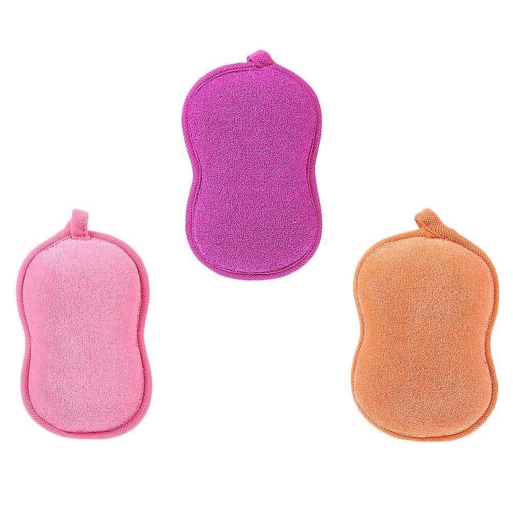 Shower Brush Kids Bath Time Gentle Exfoliation Peanut Shape Synthetic Material 3Pcs