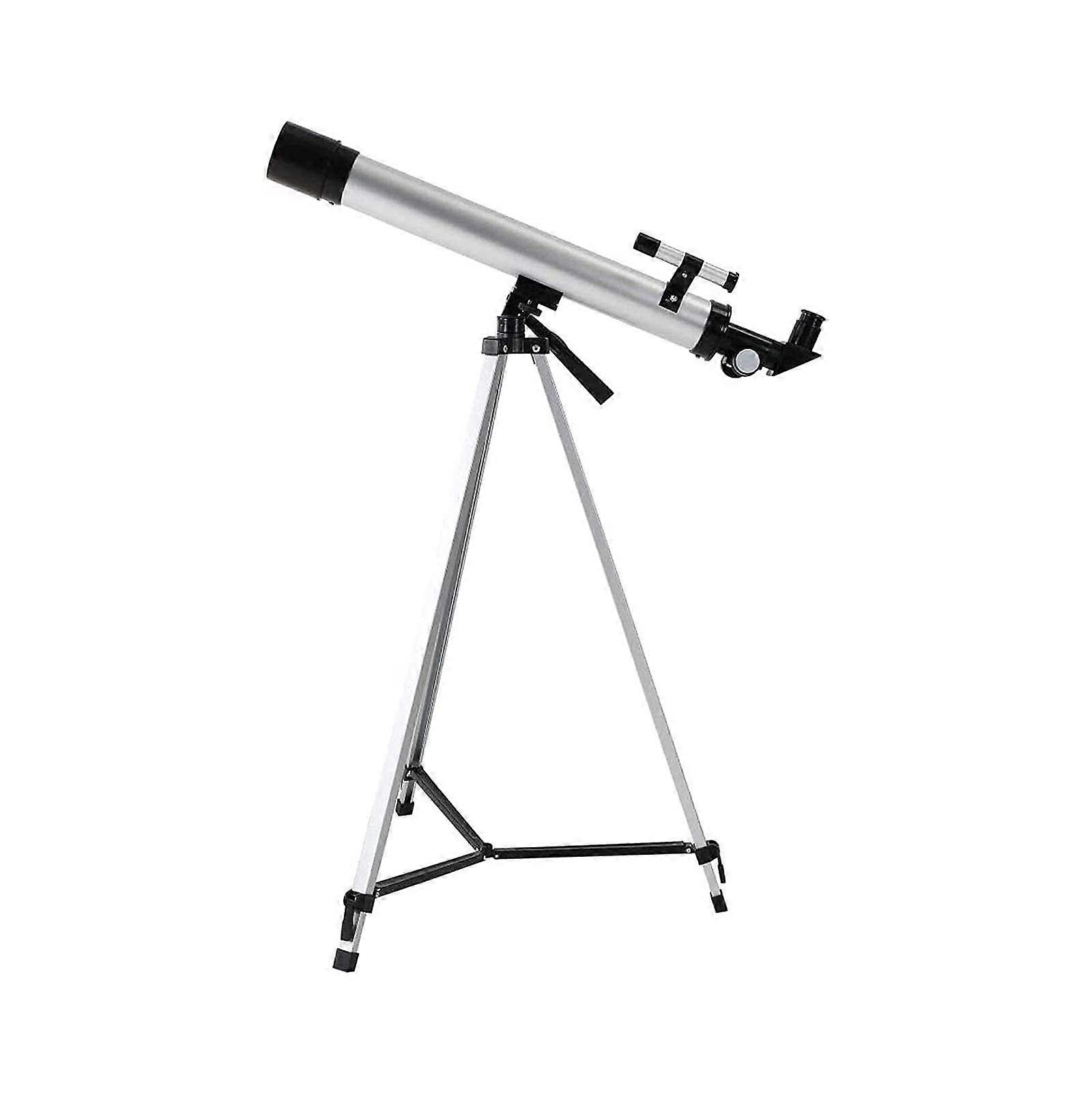 50 mm Beginners Astronomical Zoom 100X Outdoor Monocular Space Telescopes Refractor Travel Telescope with Tripod (Color: Silver) Good