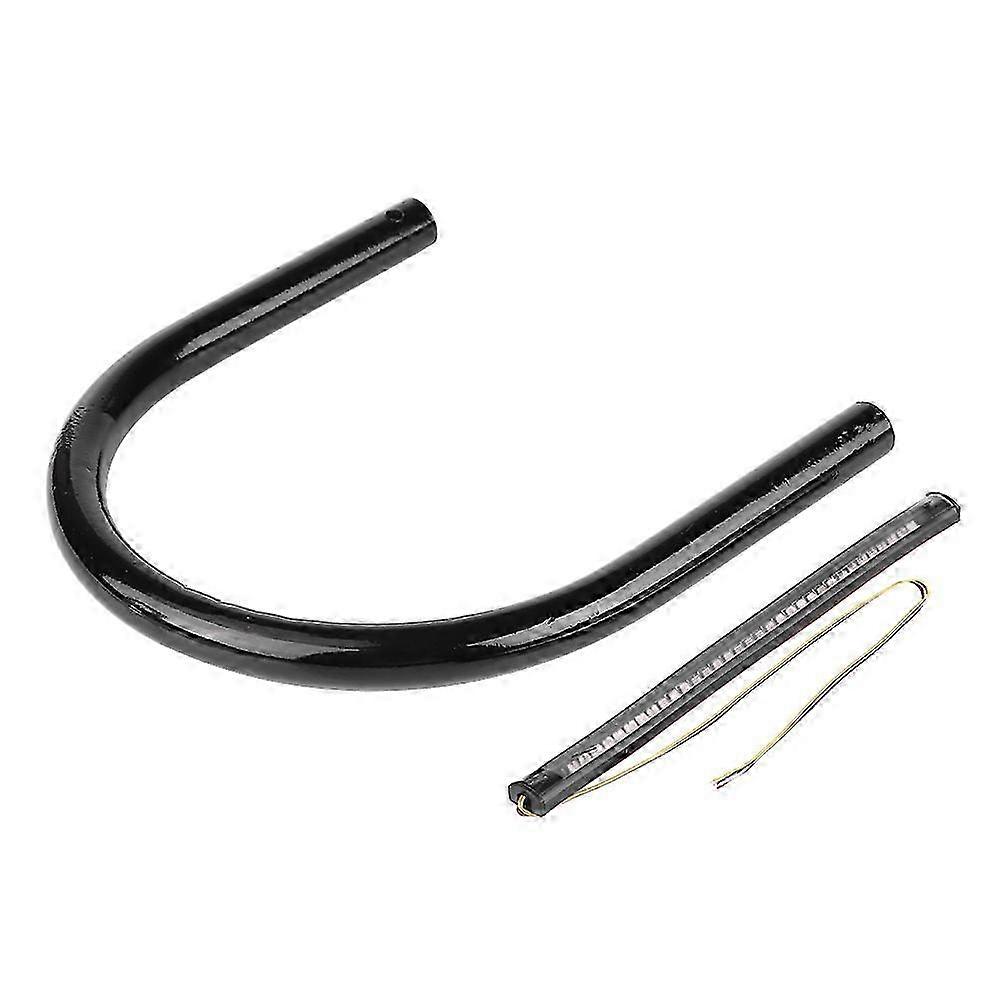 175MM Motorcycle Rear Seat Frame Loop Bracket with LED Light DIY Accessory Black Straight