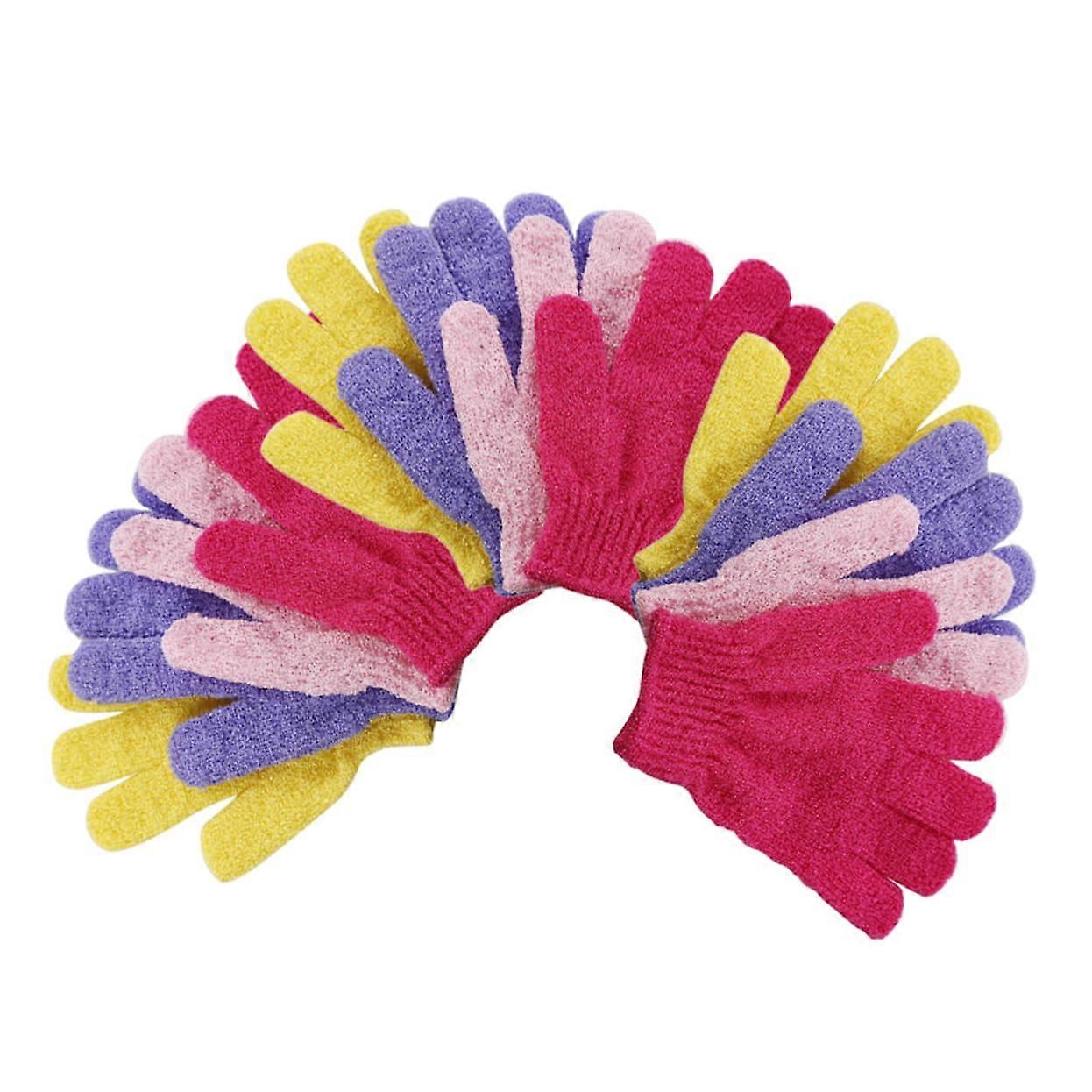 Exfoliating Bath Gloves 12 Pack for Spa Body Care, Massage Mitts in Assorted Colors for Family Use