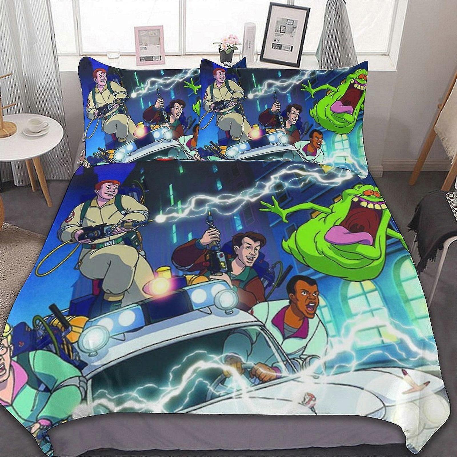 Ghostbusters Themed 3 Pieces Bedding Sets Comfortable Soft Comforter Sets Decoration Bedroom Gifts With 1 Duvet Cover 2 Pillowcases