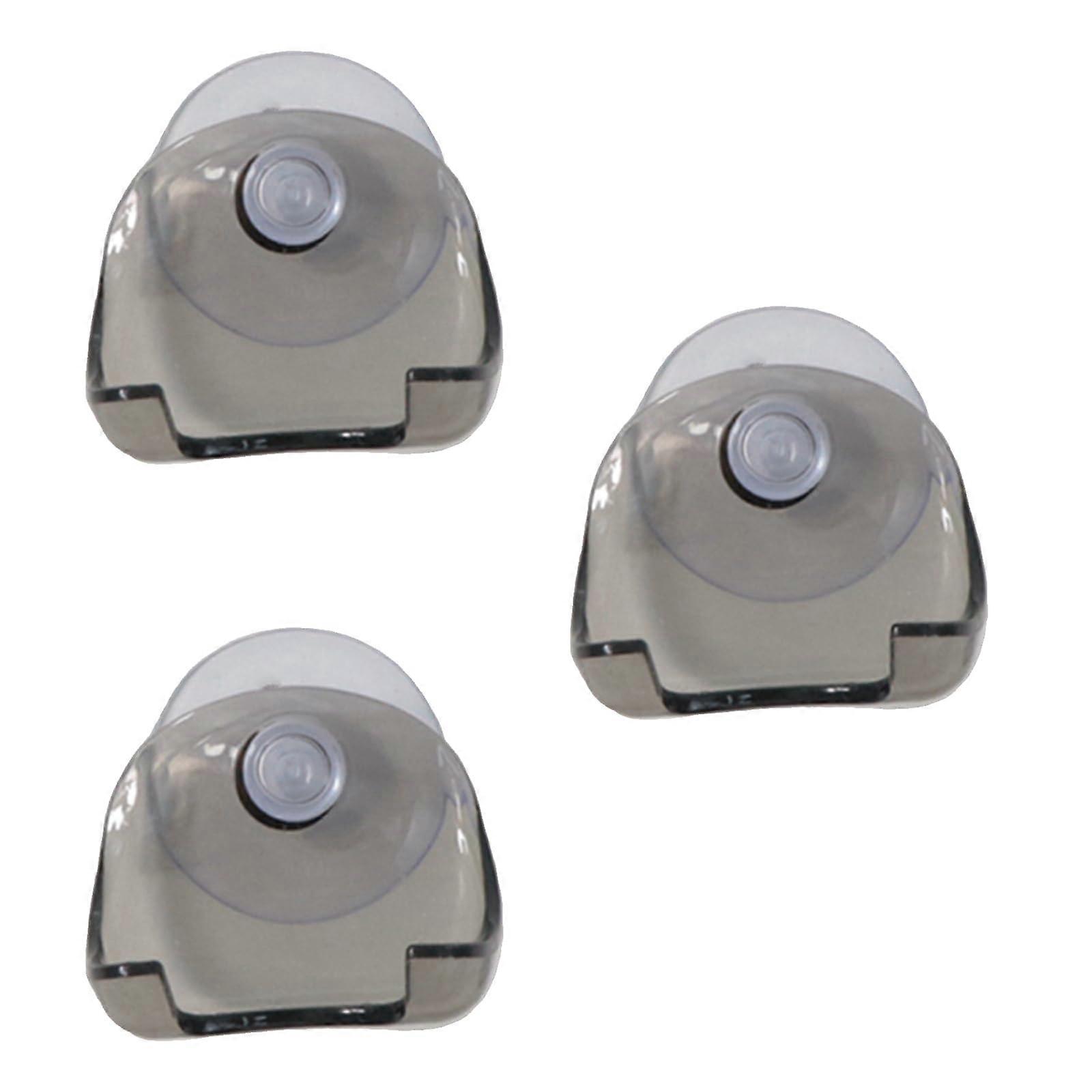 3 Pack Wall Mounted Shower Shaver Holder for Bathroom, Grey Plastic Shaver Organizer, Compatible with Most Razors
