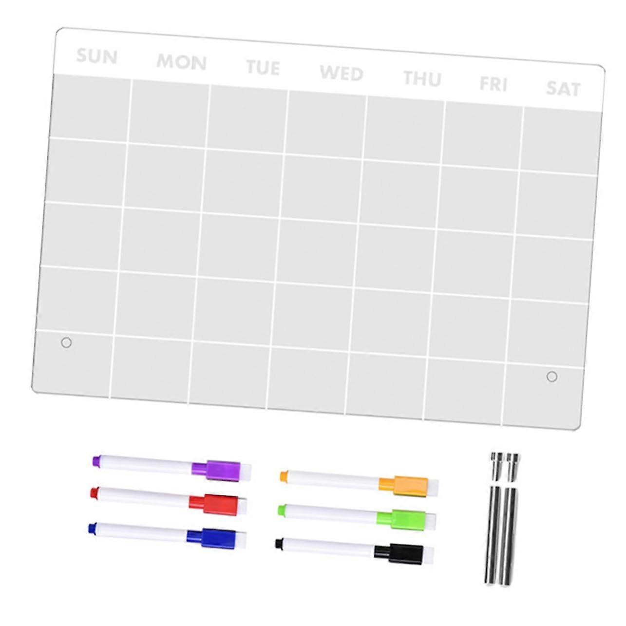 1Set Acrylic Message Board for Desk, Multifunctional Whiteboard with Push Pins and Erasable Markers, Writing Board for Office, School, and Home