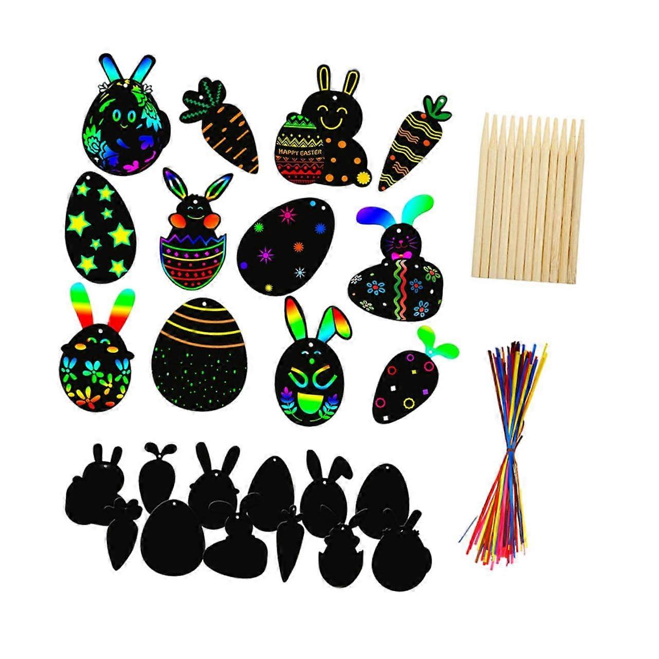 1 Set Scratch Cards Easter Decoration for DIY Scratch Cards Easter Gift Set Easter Gift Ideas Lock Scratch Paper Rainbow Scratch Paper Paper Jam