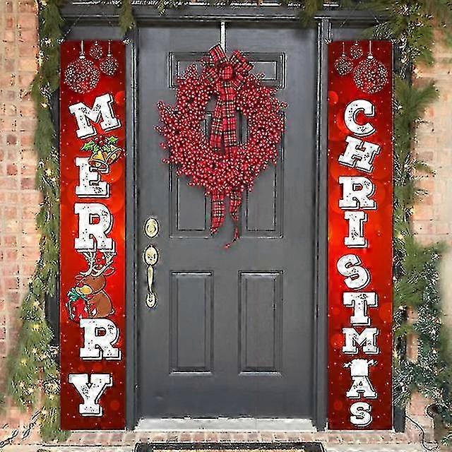 クリスマス屋外バナーフラッグメリークリスマスポーチサイン装飾ホームヤードフロントドアギフト新年