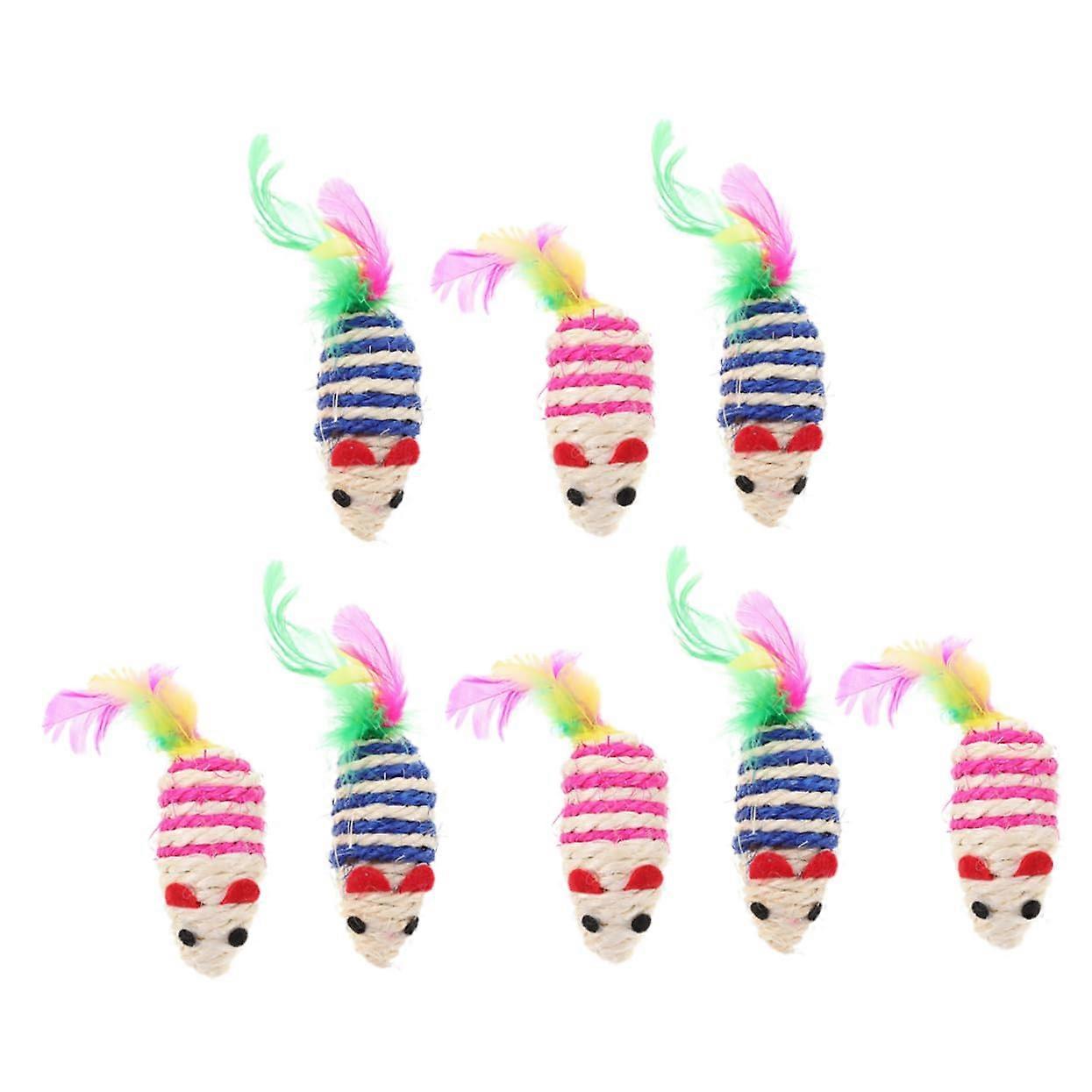 8 Pieces TwoColor Mouse Toy Interactive Cat Toy Cat Minister Toy for Cats Kittens Cat Toy Interactive Cat Sisal