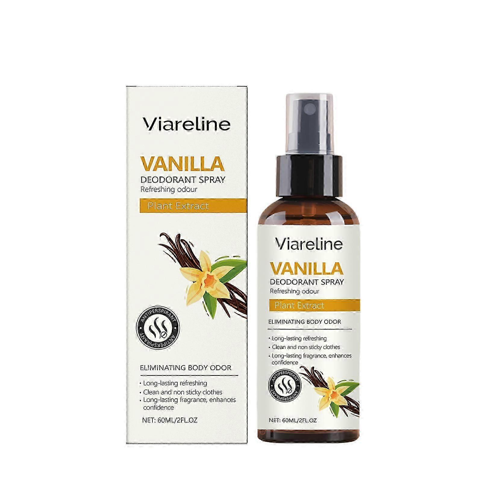 Viareline Vanilla Fresh Spray Removes odor, sweats, and naturally fragrant, refreshing, and keeps fragrance for a long time