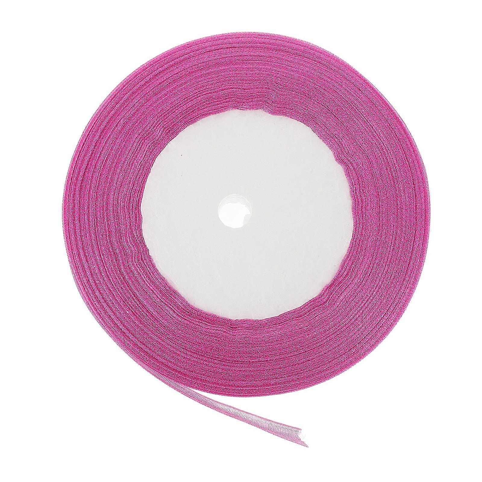 Flower Ribbon Smooth Surface Craft Ribbon School Projects Rosy Chiffon Party Decoration 1 Roll