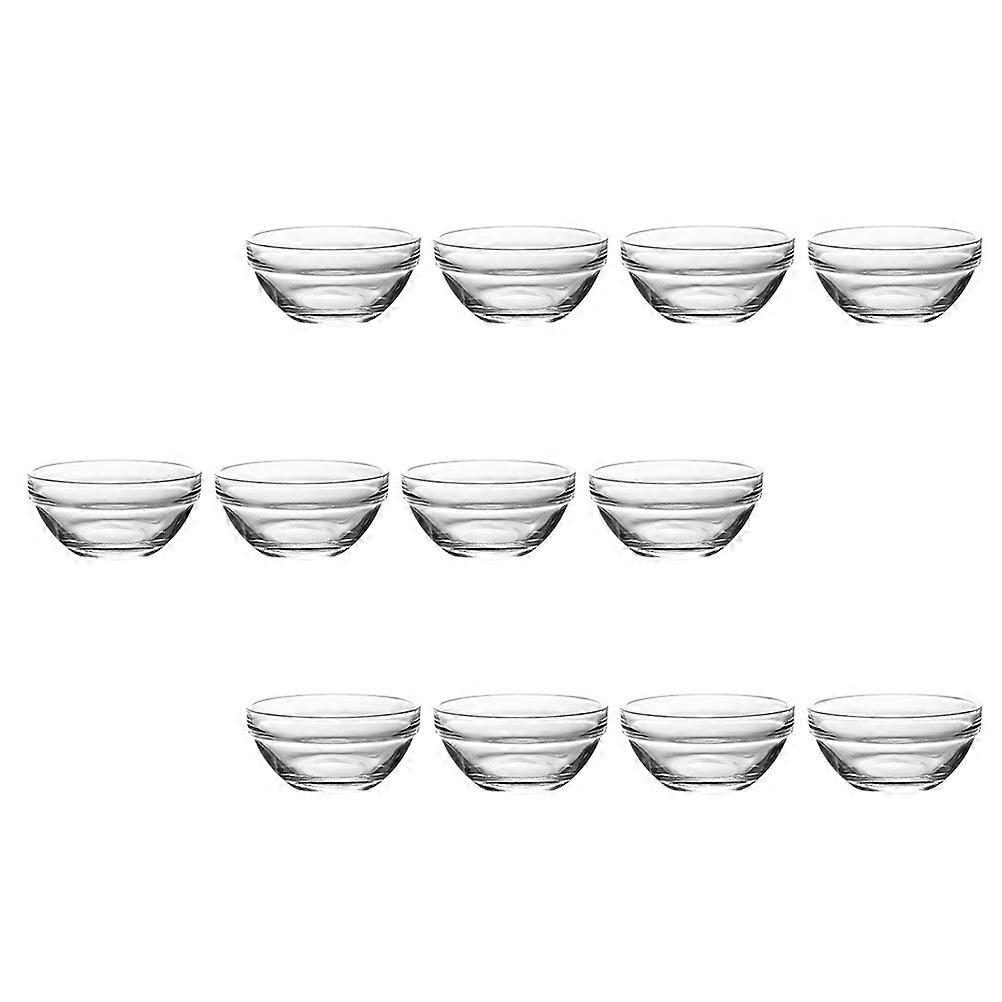 12Piece Transparent Glass Food Container Set Stacked Bowls for Storage and