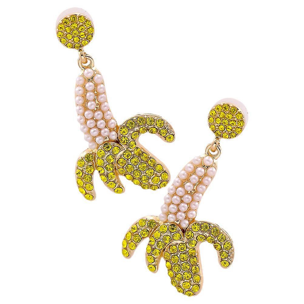 Here's a polished and creative product description for your **Rhinestone Banana Drop Earrings**:
 
✨ **Creative Rhinestone Banana Drop Earrings for