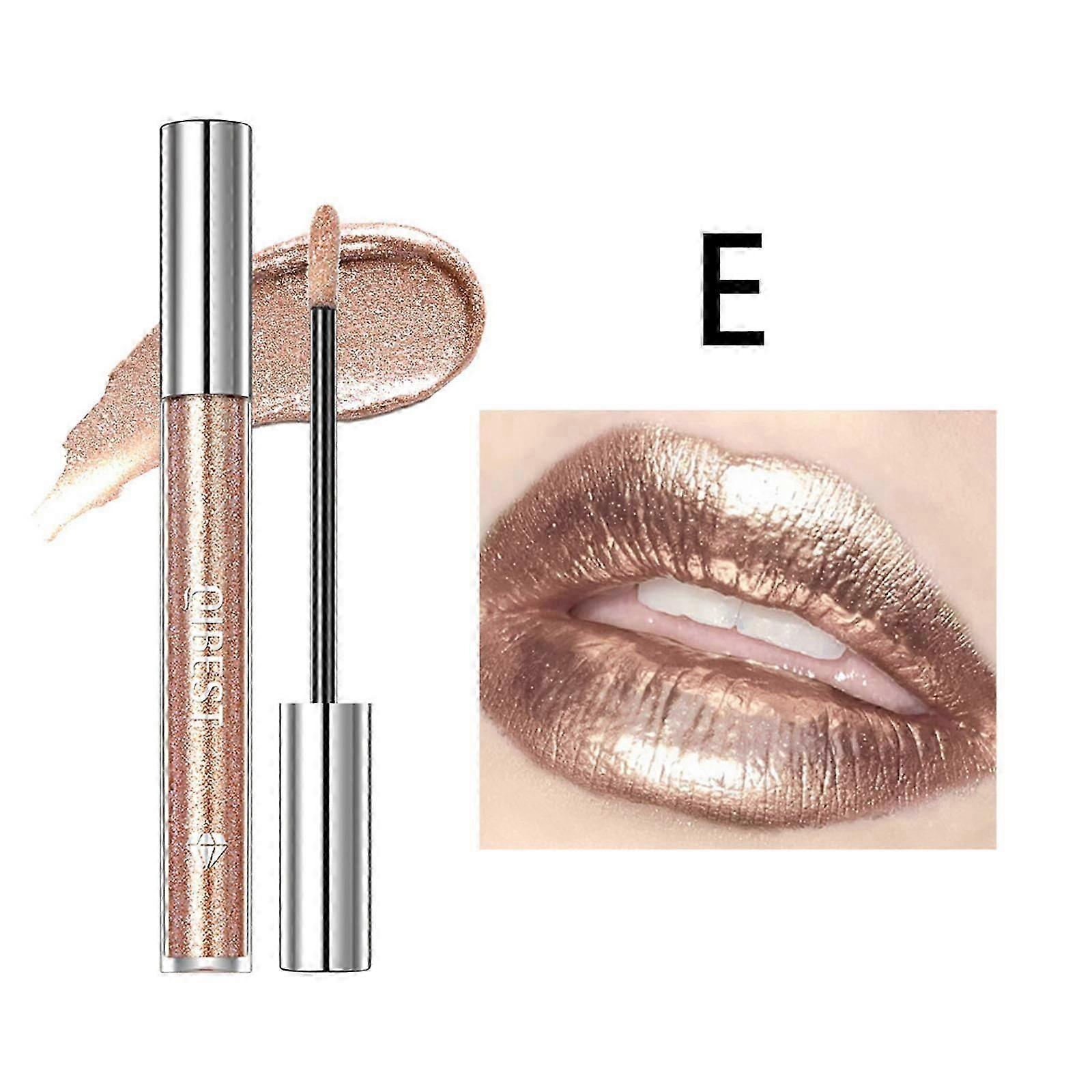 Metallic Glitter Liquid Lipstick, Lip Gloss for Eyes and Lips Makeup, Highly Pigmented smudge-proof Not Stick Cup Matte Lipstick