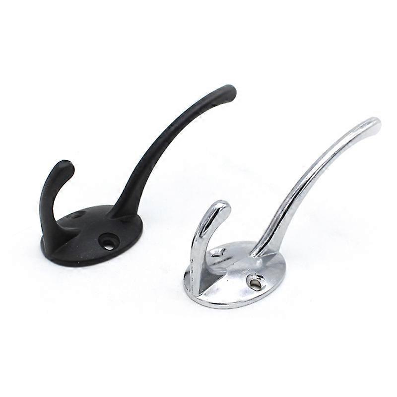Coat Hook Wall Hook 2-Pack (Black, Shiny)