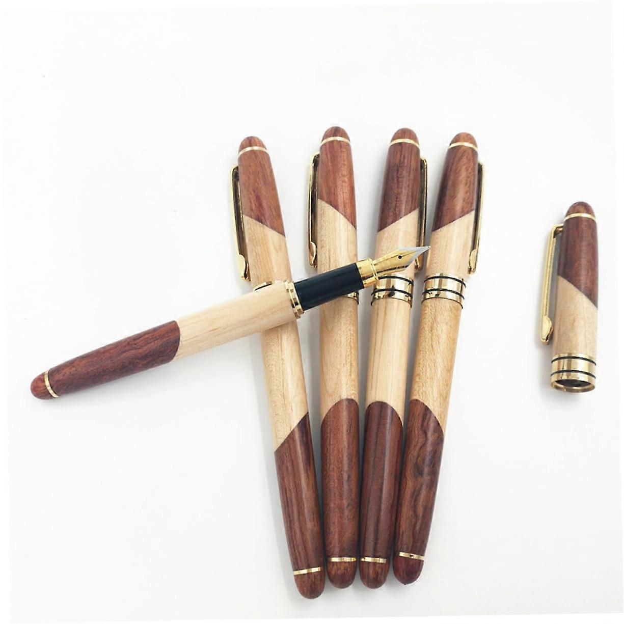 Rosewood Pen Set with Black Case, Elegant Wood Writing Instruments for Office Use and School Supplies