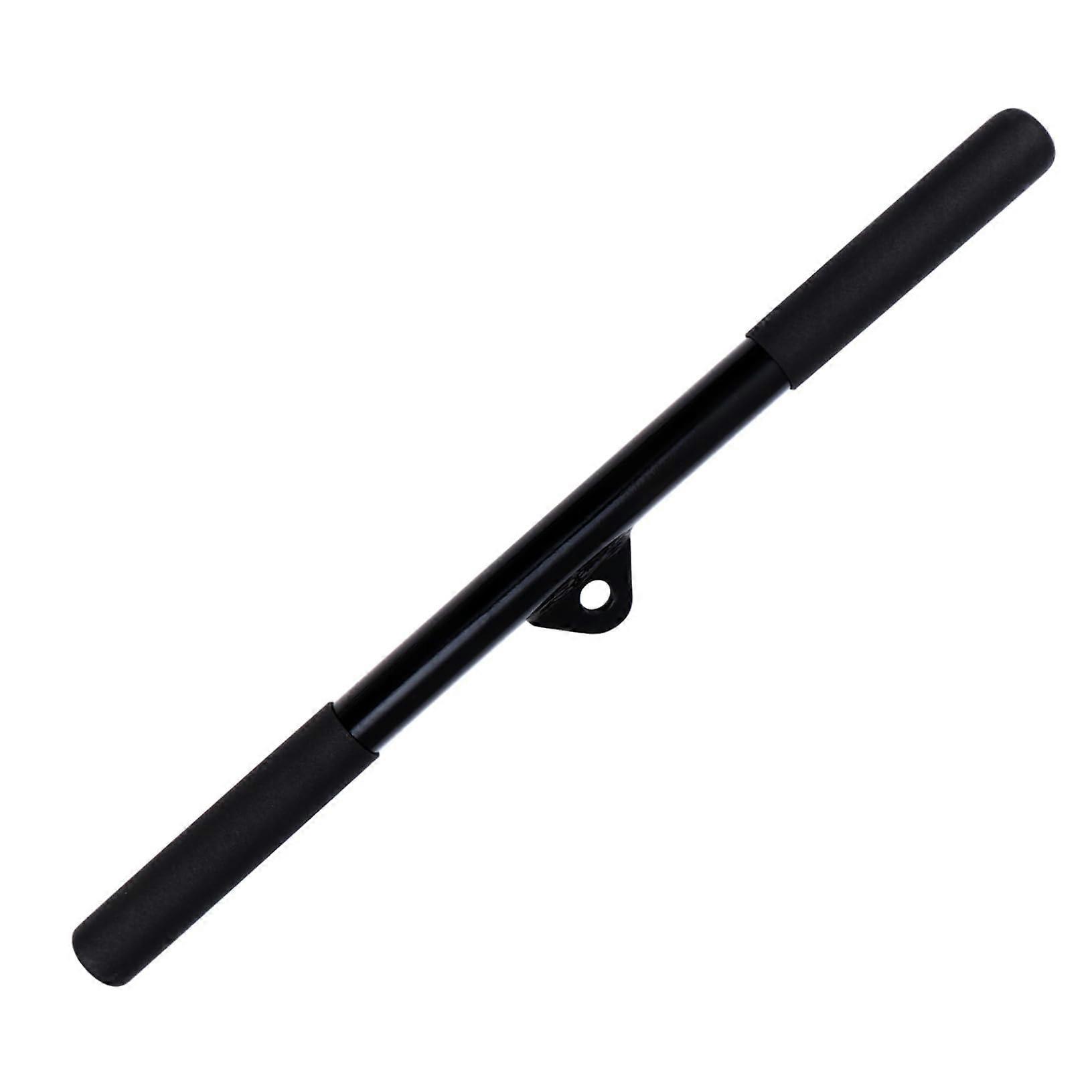 Lever Handle Biceps Trainer Pull-Up Bar for Back Training - Iron Black Straight Bar Cable Attachment for Strength Training