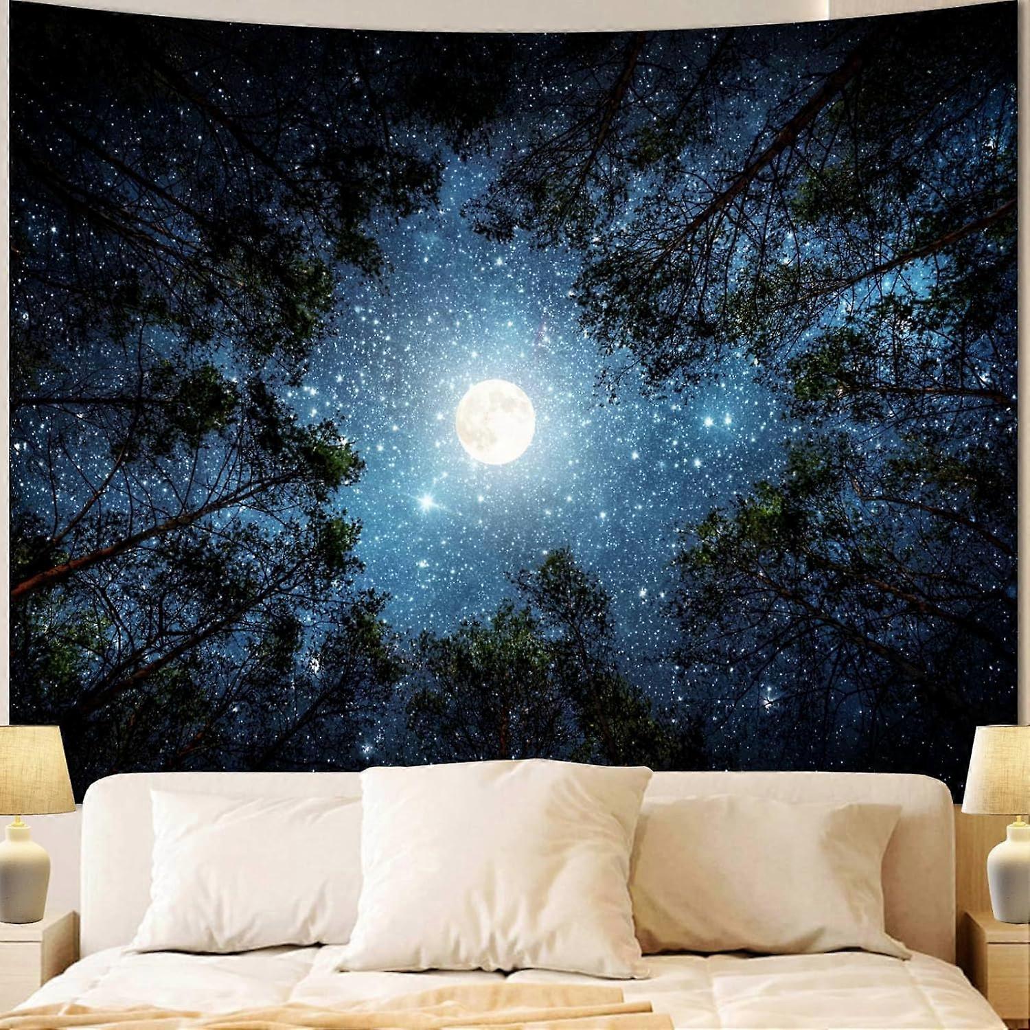 Forest Galaxy Starry Tapestry for Bedroom Ceiling