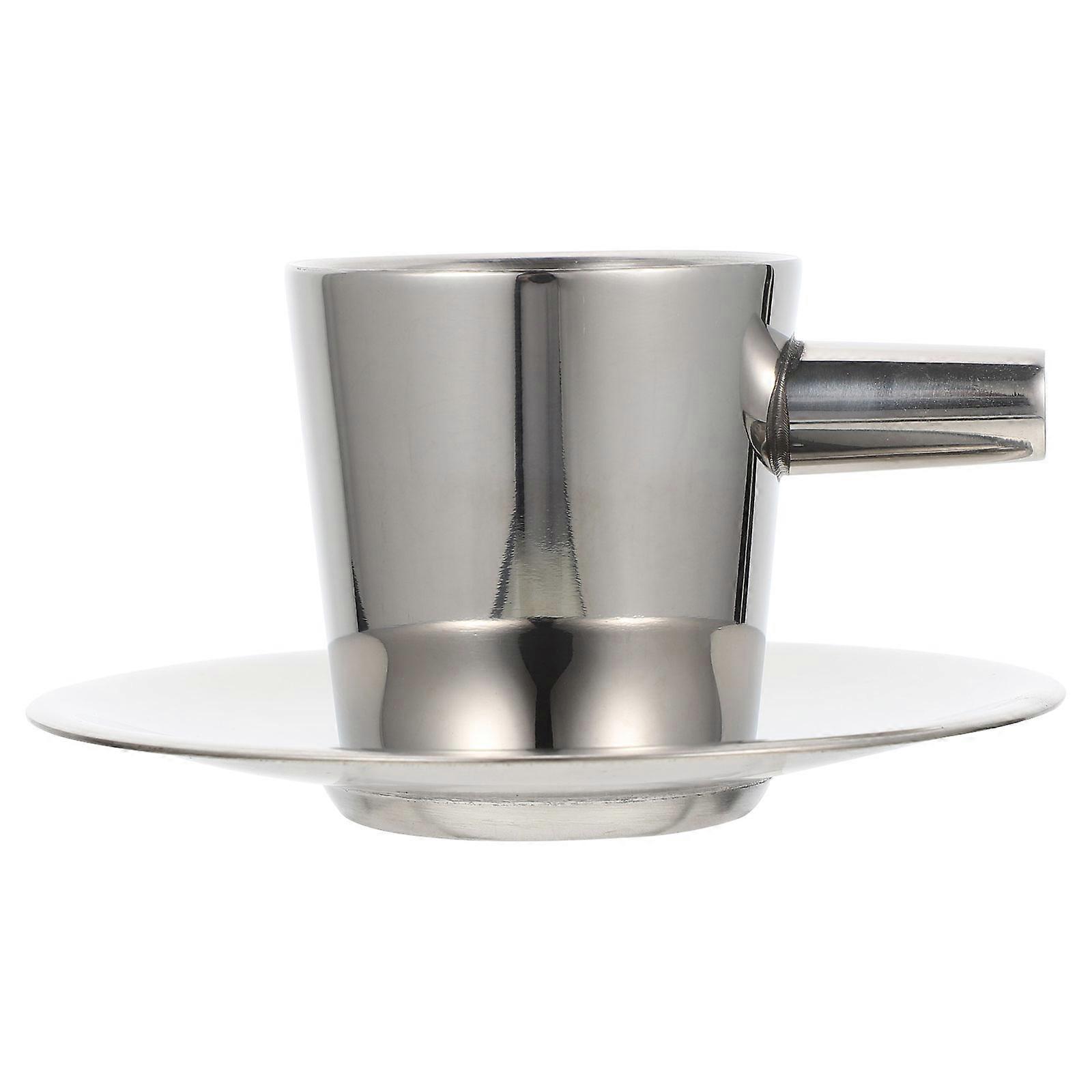 Professional Coffee Cup and Saucer Set – Double Espresso Tea Holder with Ergonomic Handle for Afternoon Tea Parties