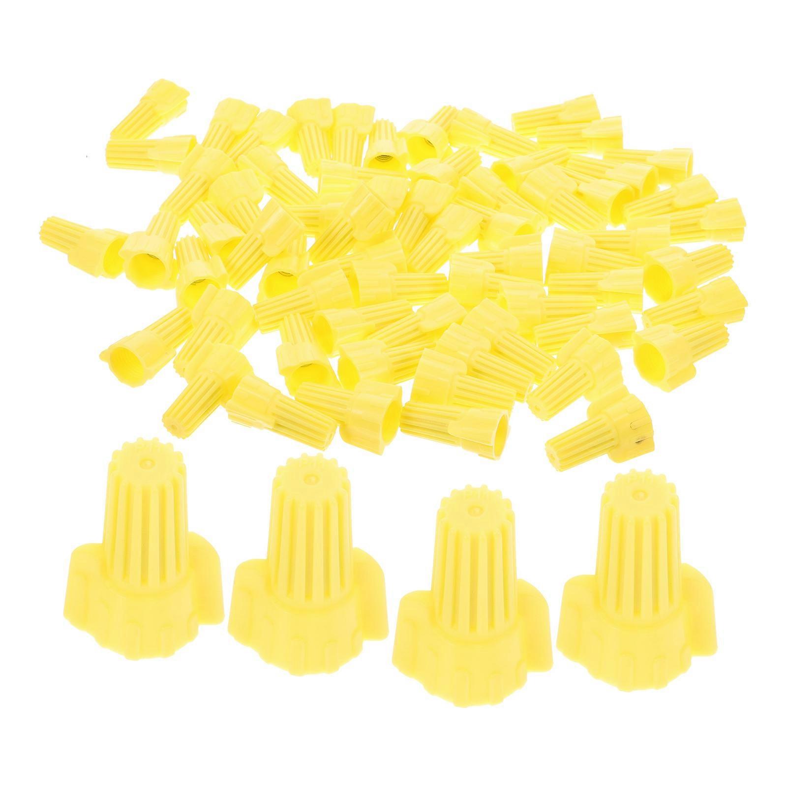 Wire Terminal Connectors Electrical Projects Quick Operation Yellow 2.60X1.70X1.20CM 100Pack